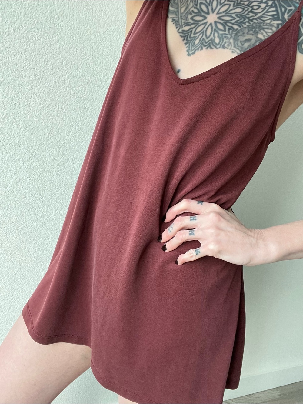 Rust/Burgundy/Baked Red Trapeze Mini Dress, Free People, Medium M
